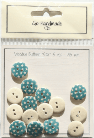 Star design - 15mm - 15 pcs - Blue