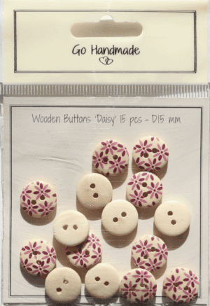 Daisy design - 15mm - 15 pcs - Pink