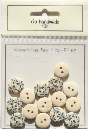 Daisy design - blue 15mm - 15 pcs