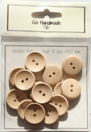 Deep - 20 mm - 15 pcs - Natural