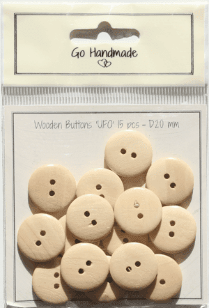 UFO - 20 mm - 15 pcs - Natural