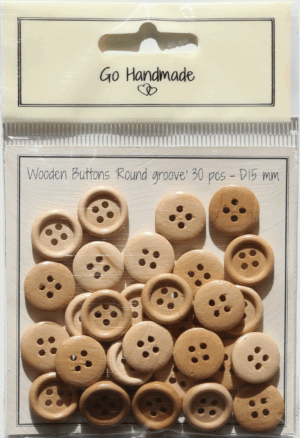 Round groove - natural 15 mm - 30 pcs