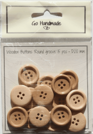 Round groove - 20 mm - 15 pcs - Natural