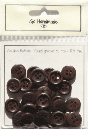 Round groove - 15 mm - 30 pcs - Brown