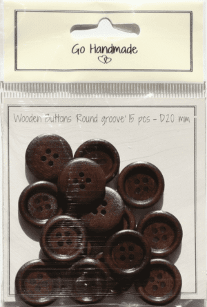 Round groove - 20 mm  - 15 pcs - Brown