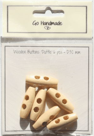 Duffle - 30 mm  - 6 pcs - Natural